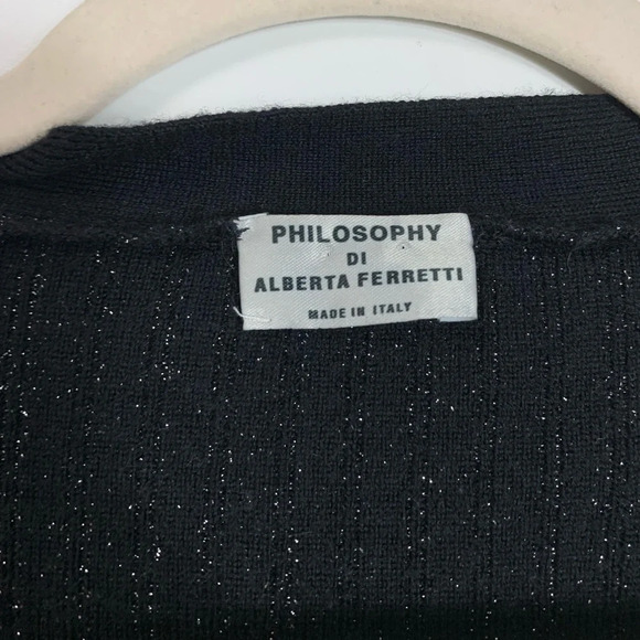 philosophy di Alberta Ferretti metallic cardigan sparkle size us 6 festive - Picture 5 of 16